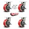 Service Caster 8'' Heavy Duty Red Poly on Cast Iron Caster Set with Brake and Swivel Lock, 4PK CRAN-SCC-KP92S830-PUR-RS-SLB-BSL-4 - alternate 4